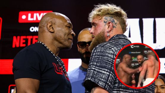 MOMENTO EXACTO en el que Mike Tyson golpea a Jake Paul previo a su esperado combate en Texas