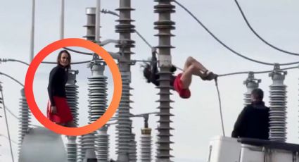 Mujer deja sin electricidad a 800 hogares; se columpiaba en cables de alta tensión | VIDEO