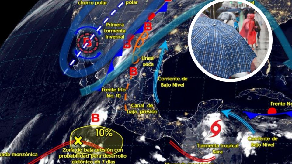 La combinación de estos fenómenos, junto con la tormenta invernal, provocarán fríos fuertes y lluvias