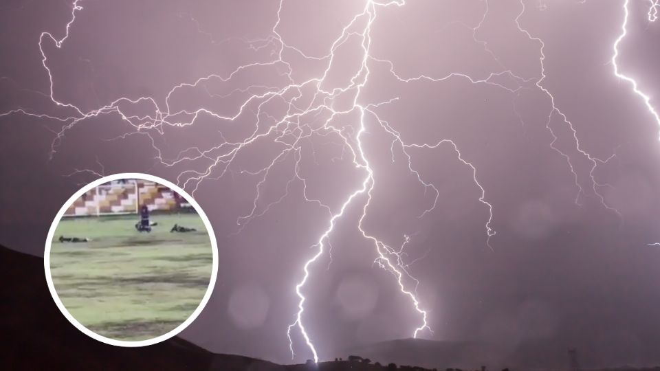 El rayo cayó en el campo de juego cuando se llevaba a cabo el encuentro entre dos equipos