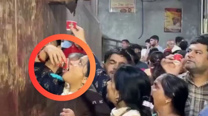 Feligreses hacen fila para beber 'agua bendita'; resultó ser agua del aire acondicionado | VIDEO
