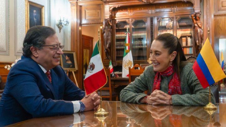 Claudia Sheinbaum recibe a Gustavo Petro en Palacio Nacional
