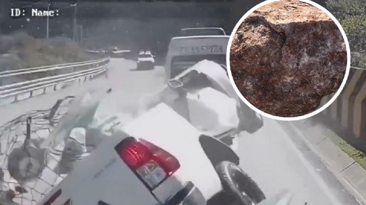 Piedra gigante mata a tres personas en la carretera; cayó encima de una camioneta | VIDEO