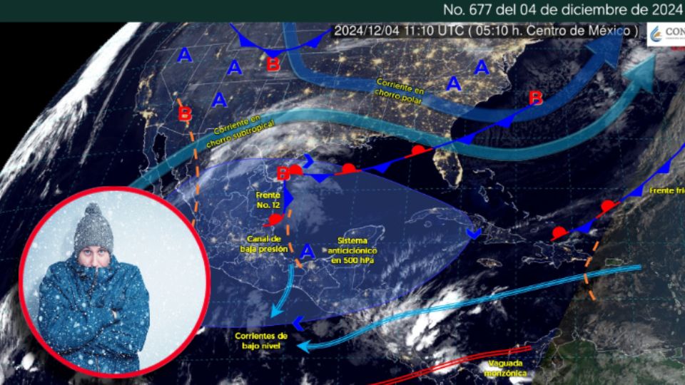 El frío seguirá desde ahora y hasta el siguiente año, con los consecutivos frentes fríos que golpearán al territorio mexicano