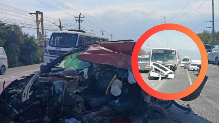 Terrible choque frontal deja a 11 heridos en Ciénega de Flores; uno está grave