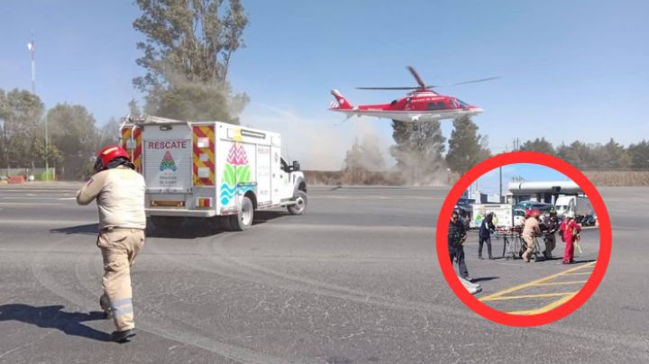 Máquina cosechadora le prensa las piernas a joven; fue llevado en helicóptero a un hospital