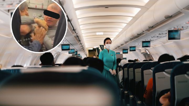 MOMENTO EXACTO en que pasajeros someten a hombre que intentó secuestrar avión de Volaris