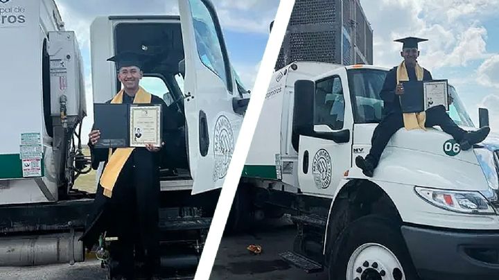Recolector de basura en Tamaulipas se titula como abogado, ¿quién dice que no se puede?