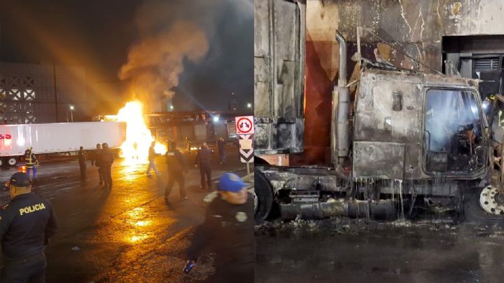 Se impacta tráiler contra estación de Metrobús y explota; dos personas quemadas