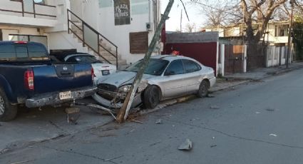 Chofer desata pánico en Nuevo Laredo: tumba medidor de gas tras chocar con poste