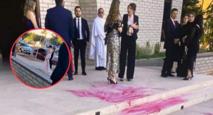 Suegra arroja pintura roja al vestido de la novia; intentó impedir la boda por todo medio