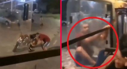 Hombre descubre infidelidad y se trepa a autobús donde iba su novia | VIDEO