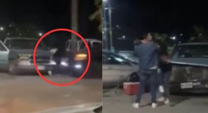 Momento exacto en que joven atropella a su exnovia durante pelea | VIDEO