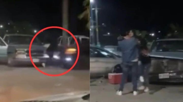 Momento exacto en que joven atropella a su exnovia durante pelea | VIDEO