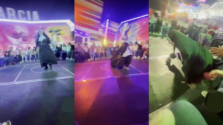 'La Monja' de las ferias pierde el equilibrio y cae en juego mecánico en Reynosa | VIDEO