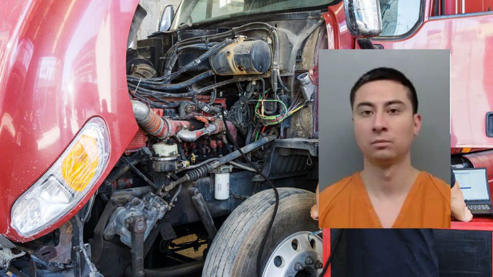 El joven acordó un trabajo de reparación de un camión Freightliner Columbia, pero no pagó completo