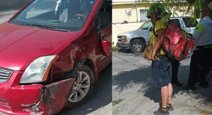 Repartidor en moto no frena y se estrella contra vehículo al poniente de Nuevo Laredo