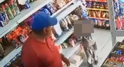 Captan a hombre golpeando a su sobrino de 4 años en tiendita; ya fue detenido | VIDEO