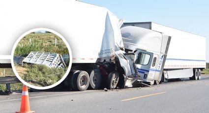 Choque por alcance entre tráileres en Carretera Nacional Monterrey-Laredo: un fallecido