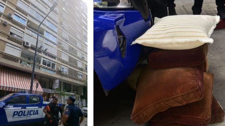 Ladrón se envuelve en almohadas y salta de un séptimo piso para huir de la policía