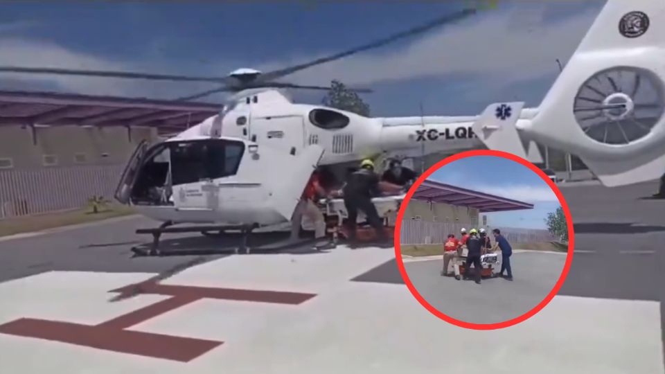 Fue trasladado en helicóptero