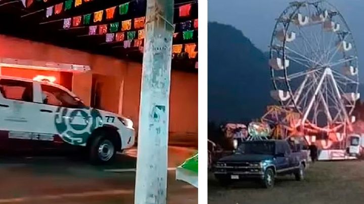 Padre e hija caen al vacío al desprenderse su canastilla de la rueda de la fortuna; están graves