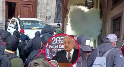 AMLO acusa provocación tras portazo de supuestos normalistas en Palacio Nacional; los atenderá SEGOB