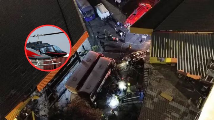 Identifican al piloto y los pasajeros del helicóptero que se desplomó en Coyoacán