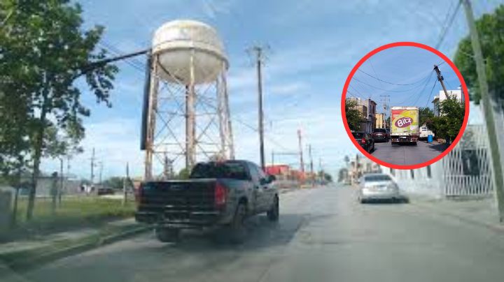 Nuevo Laredo: camión de reparto se lleva poste en la colonia Buenavista