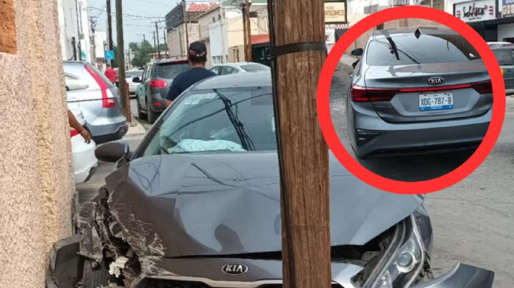 Por no chocar con abuelita, conductor estrella su carro con barda de hotel en la colonia Juárez