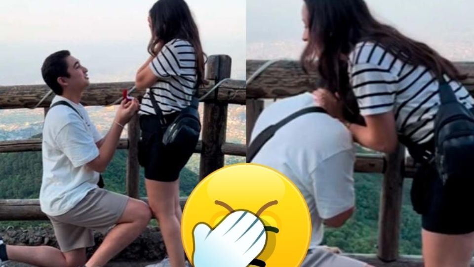 La chusca reacción quedó plasmada en un video subido a TikTok, quedando como prueba para la posteridad de estos jóvenes amantes