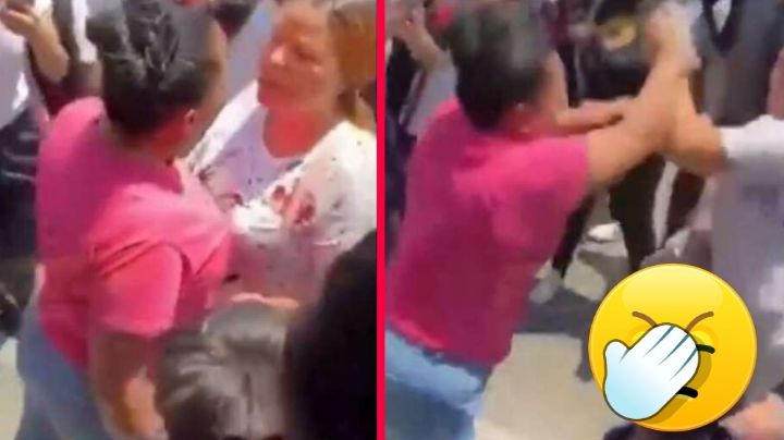 Madres se pelean fuera de una secundaria; se agarraron 'a puño limpio' | VIDEO