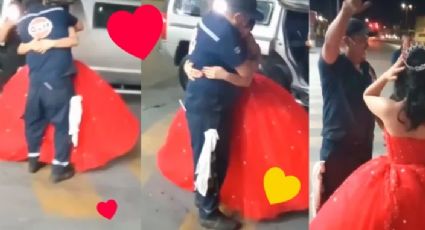 Papá no puede ir a los XV años de su hija, y ella acude a su trabajo para festejar con él | VIDEO