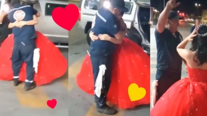 Papá no puede ir a los XV años de su hija, y ella acude a su trabajo para festejar con él | VIDEO