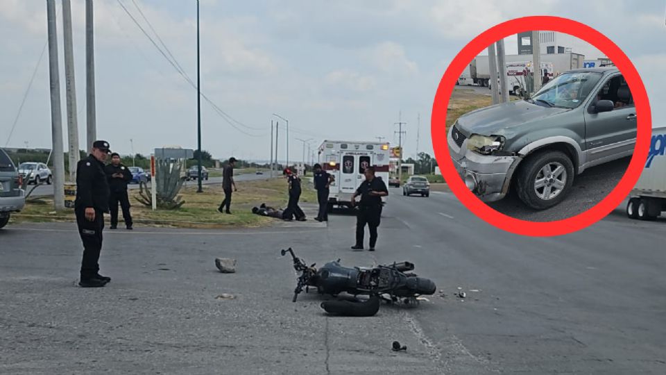 Por sus lesiones, el motociclista fue llevado al hospital