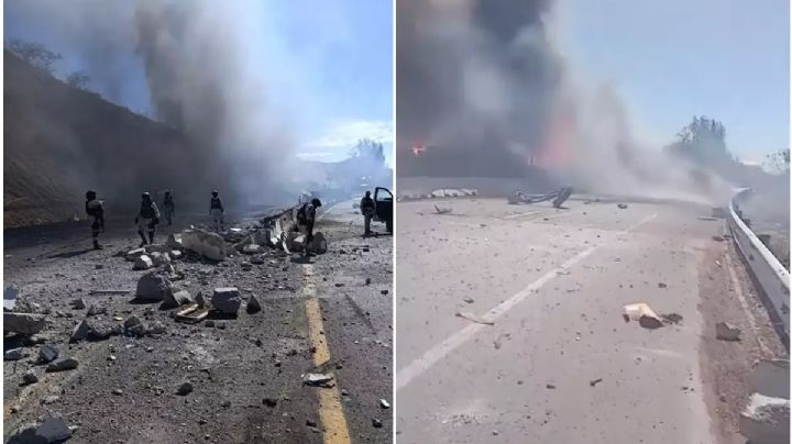 Choca patrulla de la Guardia Nacional con dos tráileres en autopista; hay 7 militares heridos