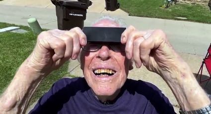 Abuelito cazador de eclipses de 105 años disfrutó su eclipse solar número 13; va por el 14 en 2026