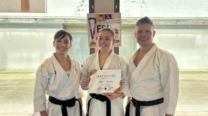 Neolaredense Yaneth Quiroz se prepara con campeona mundial de karate