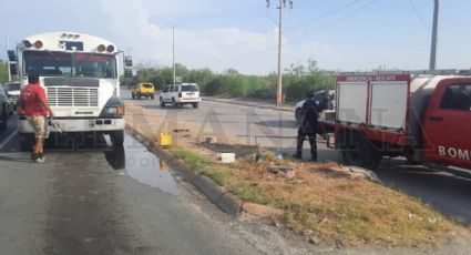 Autobús con pasajeros se incendia en Nuevo Laredo; bomberos actuaron rápido