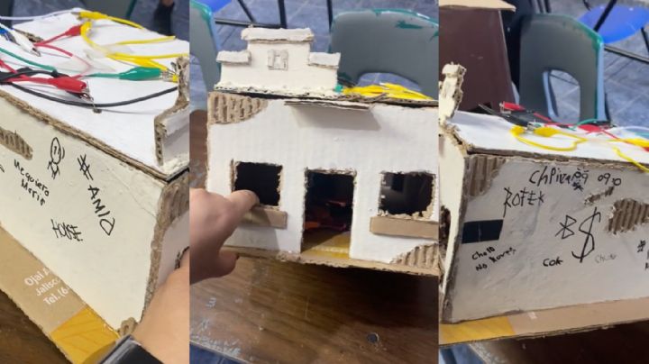 Maestra encarga hacer maqueta de una vivienda; alumno lleva casa vandalizada  I VIDEO