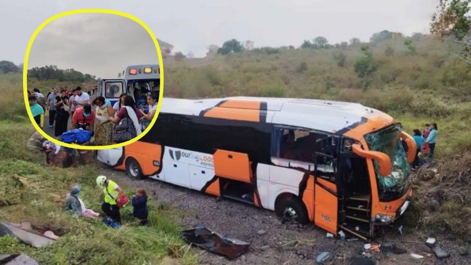 Autobús vuelca en carretera de Veracruz