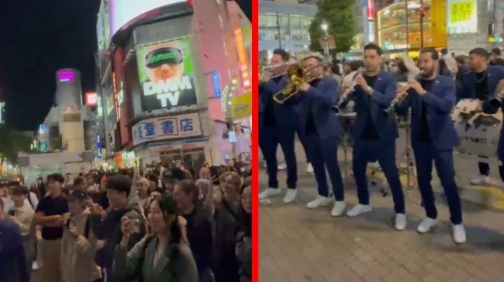 ¡Banda El Recodo la rompe en Japón! Da presentación gratis en la calle | VIDEO