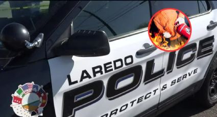 Policía se salva de llamas infernales; se incendió su patrulla en Laredo