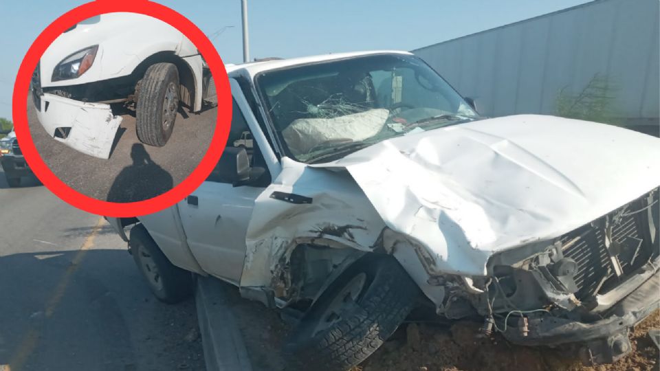 Trailero invade carril y destroza camioneta en la carretera a Piedras Negras