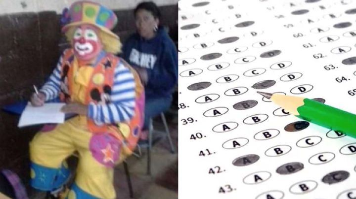 Joven llega a su examen disfrazado de payaso porque no le dio tiempo cambiarse