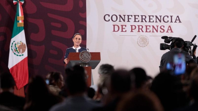 Claudia Sheinbaum, durante su primera conferencia de prensa como presidente electa.