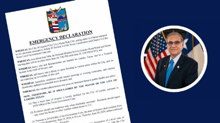 Declaran a Laredo estado de desastre local por llegada inminente de tormentas