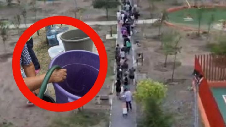 En Santa Catarina, vecinos hacen colas interminables en busca de agua