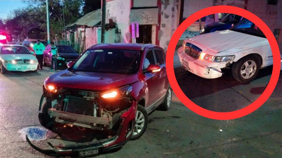 Abuelita se pasa la luz roja y destroza camioneta en el centro de Nuevo Laredo