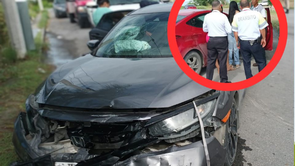 Jovencita amanecida y acelerada provoca aparatoso accidente en Nuevo Laredo